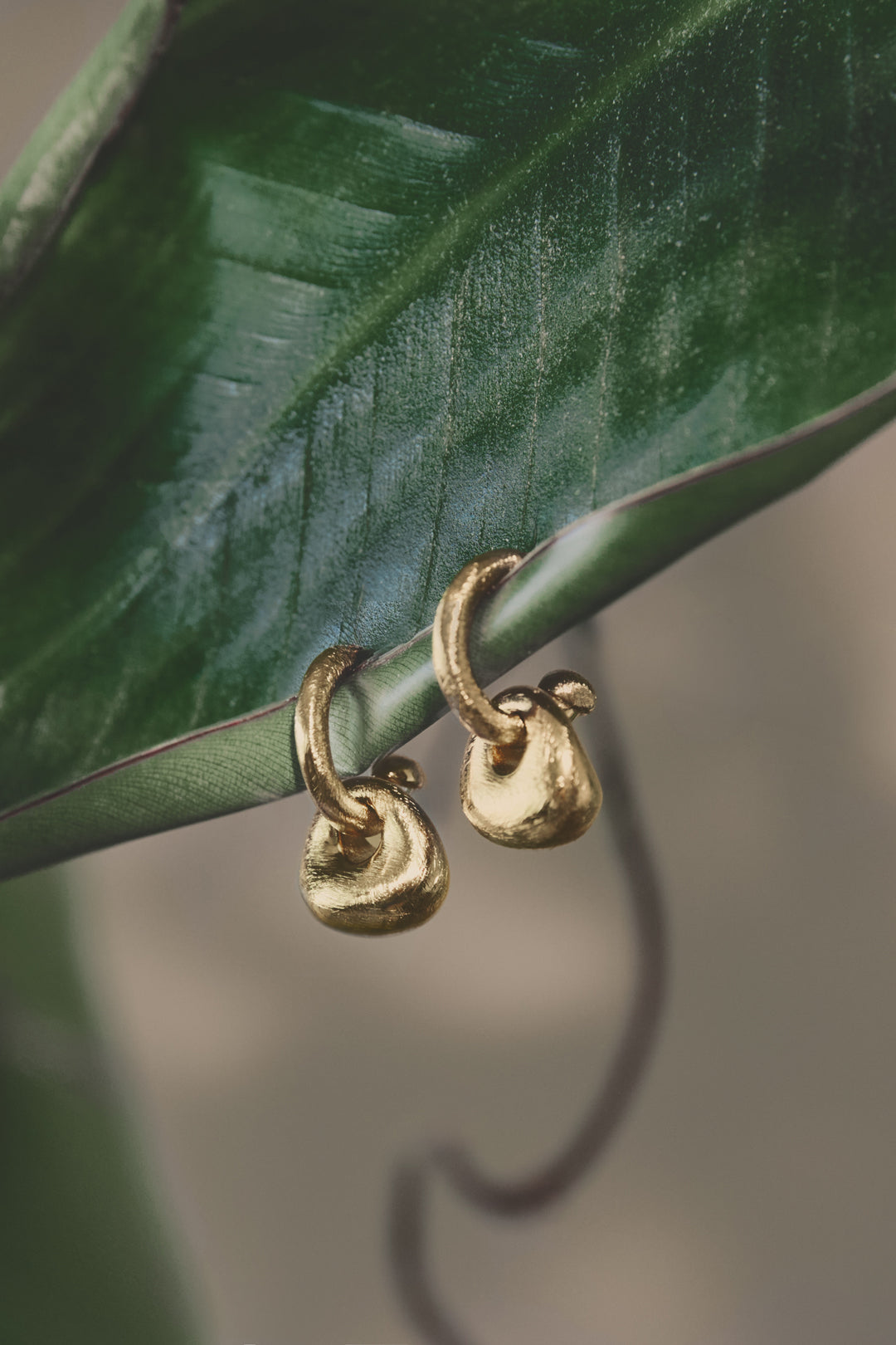 Sculptural drop earrings with a matte finish