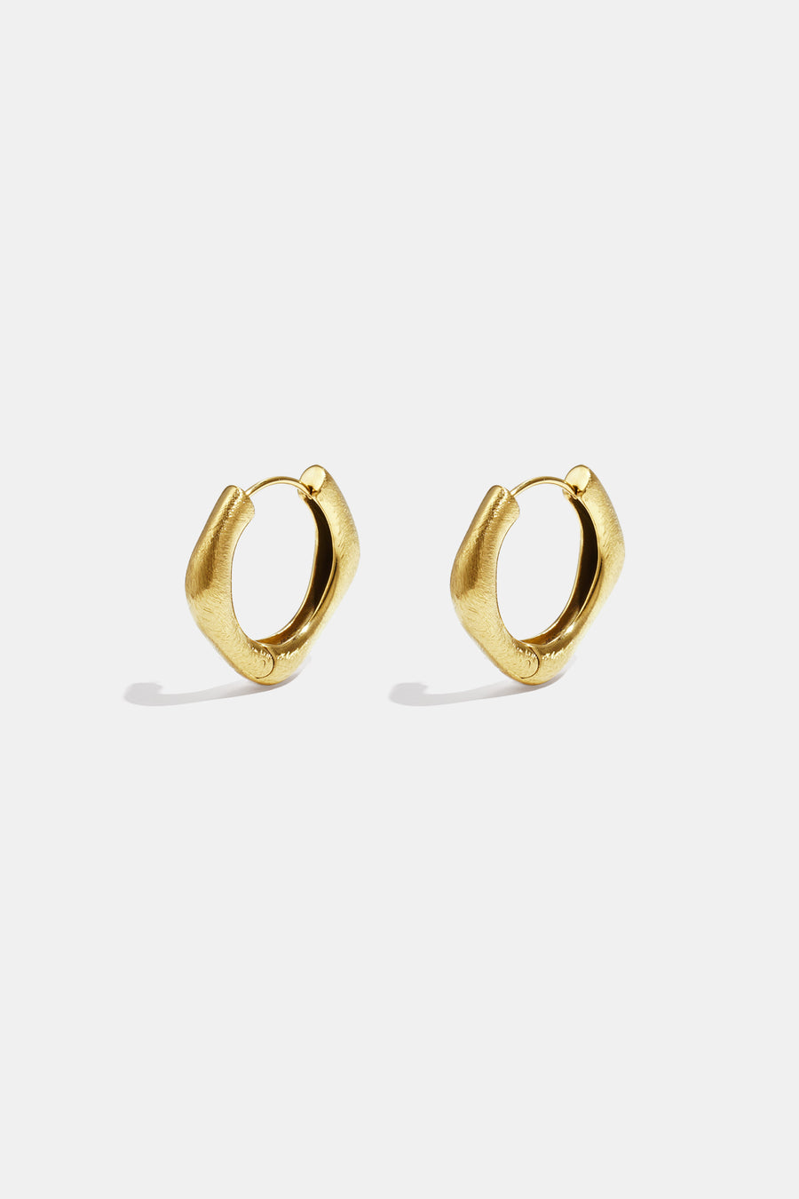 Hoop earrings with rounded edges and a square shape