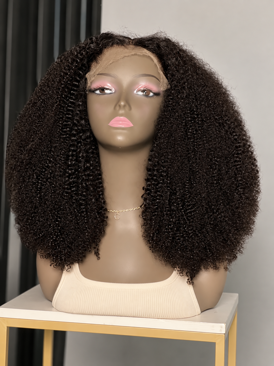 Ombre Curly 6×7 HD Lace Human Hair Wig – Black & Brown