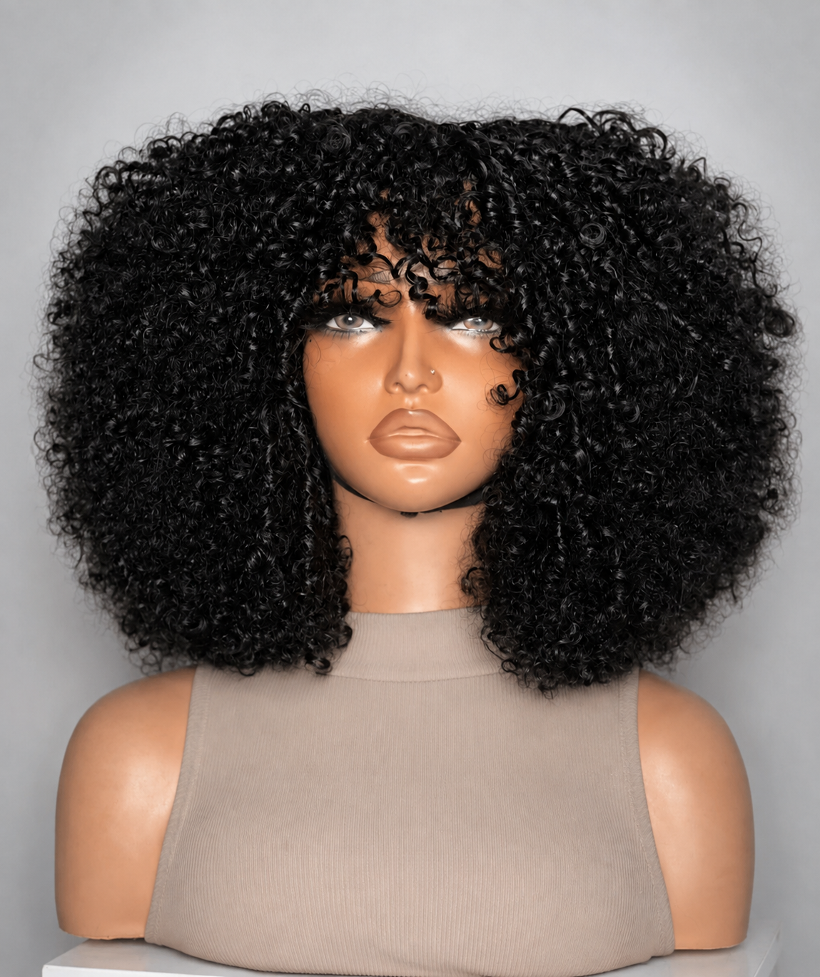 YOREZIA 12” Pixie Fringe Curly Wig – 100% Human Hair