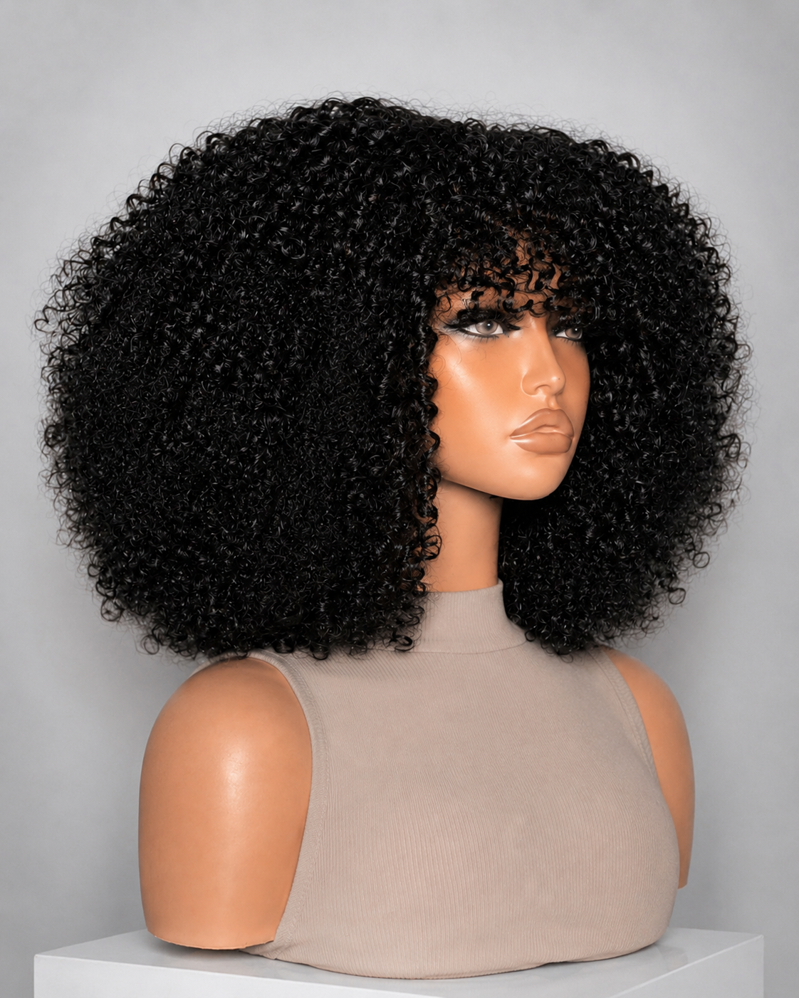 YOREZIA 12” Pixie Fringe Curly Wig – 100% Human Hair